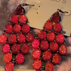 Elegant Red Dangle Earrings